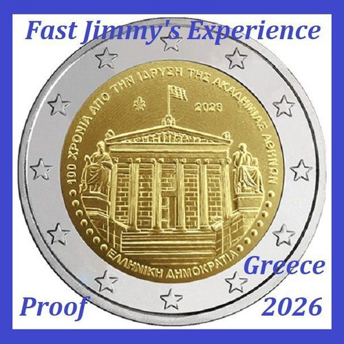 2026 Greece Commemorative Proof 2 Euro Coin Academy of Athens