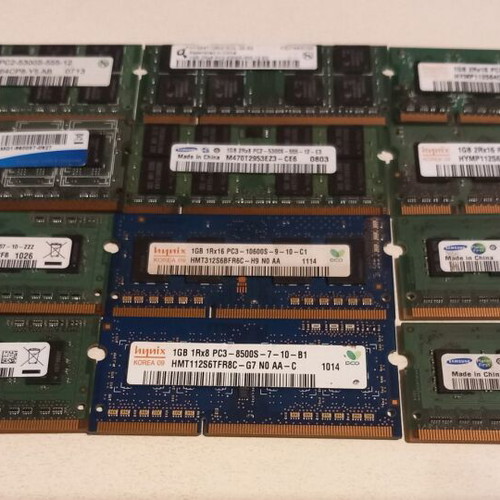 Ram DDR2 and DDR3 used, pack of 12 pieces 1GB