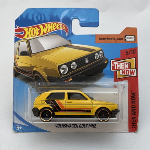 Volkswagen Golf MK2 yellow Hot Wheels Then and Now