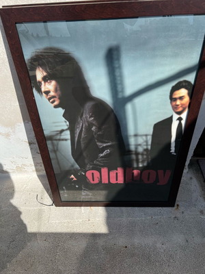 Old Boy poster framed like new, wood 100x70 cm