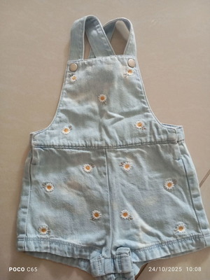Denim overall girl 9-12 months used