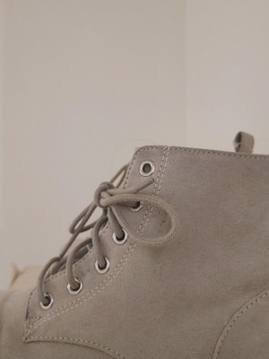 Gray Suede Ankle Boots Size 39 Used with Wool Lining