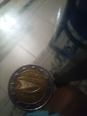 Ireland 2 euro 2014 coin used, normal circulation
