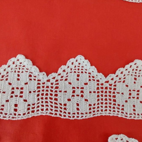Handmade white lace set of 2 new, crochet for pillowcases