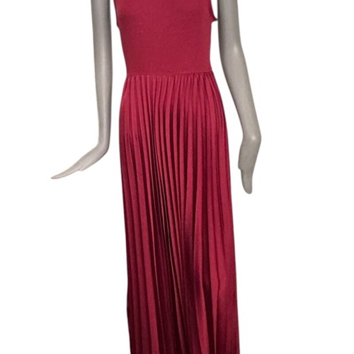Zara long sleeveless dress with pleats new, red, size M