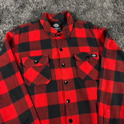 Dickies New Sacramento Flannel Shirt like new, size L, red and black