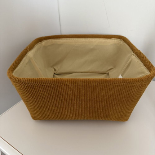 5five Simply Smart Storage Basket mustard corduroy like new