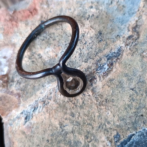 Silver ring oxidized with diamond peel paste size 54 like new