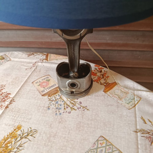 Handmade table lamp steel and aluminum custom order