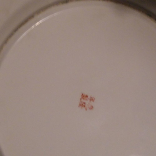Famille Rose Canton plate used, handmade Chinese porcelain