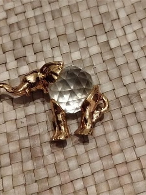 Decorative elephant like new, crystal and metal