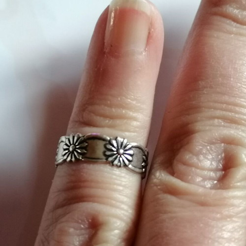 925 Silver Foot Ring with Daisies