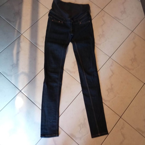 H&M skinny jeans with extra fabric for belly coverage like new, blue
