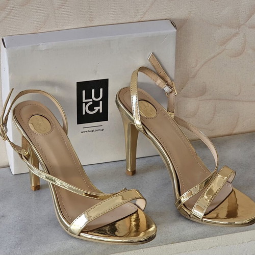 Luigi gold high-heeled sandals, size 38