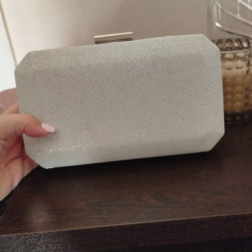 Handbag new silver evening clutch