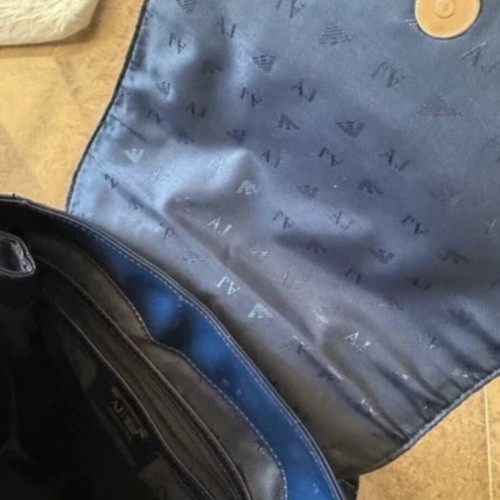 Armani Jeans blue shoulder bag used, large capacity