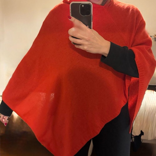 La Fiorentina Cape 100% Cashmere new, red