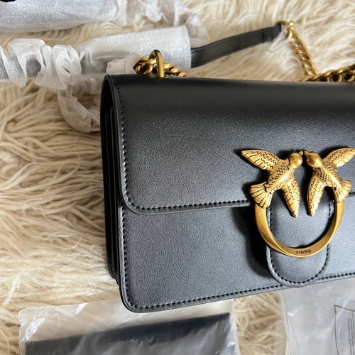 Pinko crossbody bag new black with gold details