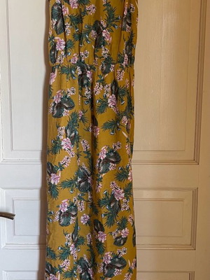 Women's dress new L/XL mustard floral 100% viscose