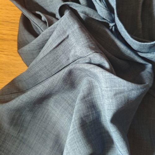 Women's summer set new, blue top with ruffles and wide pants size L