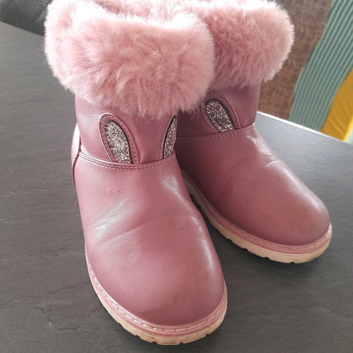 Boots with fur used, size 30, pink