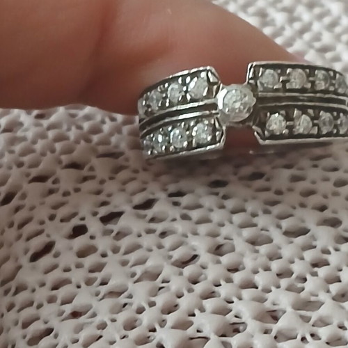 Ring with zirconia, 925 silver, 17.5 mm, like new
