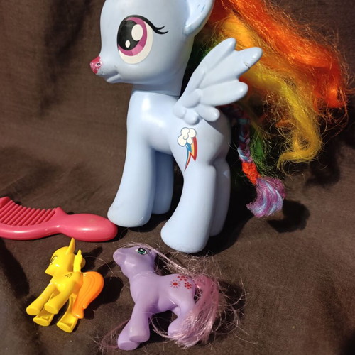 Rainbow Dash 2013 figure used My Little Pony Hasbro with extras