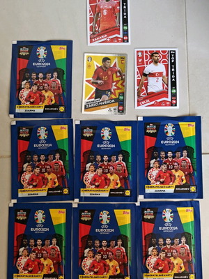 Panini Topps Match Attax Euro 2024 κάρτες νέες, 7 φάκελα κλειστά + 3 κάρτες στα Τσεχικά