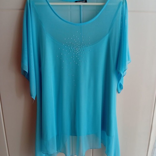 Glamorous turquoise blouse with top like new, size XL
