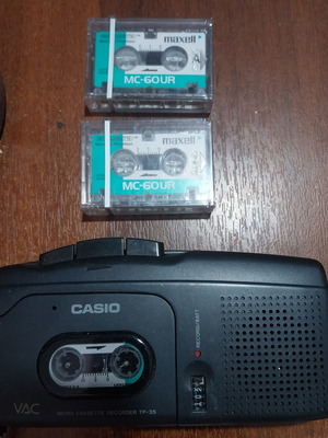 Casio vintage journalism cassette recorder with 3 cassettes
