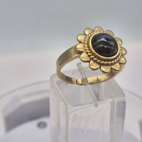 Labradorite crystal brass adjustable ring new