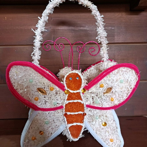 Vintage butterfly basket new