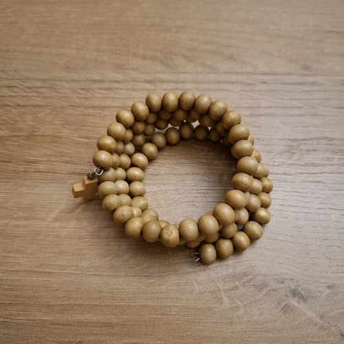 Bracelet with wooden beads.