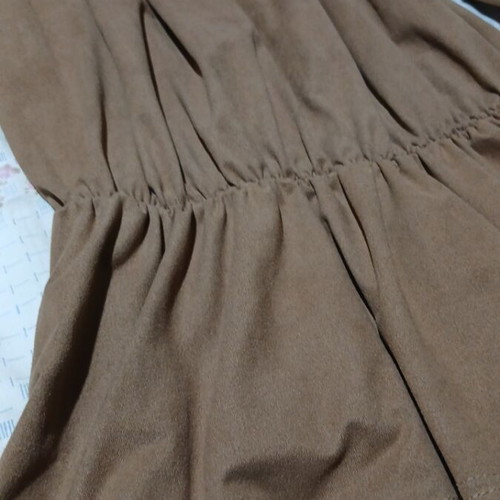 Pin Up suede blouse with metallic studs, brown