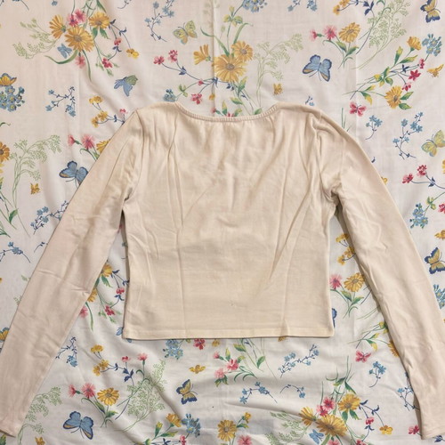 Review blouse in ecru with shirring detail like new