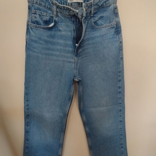 Zara jeans with fringed hem, blue, size M / 38 / 10