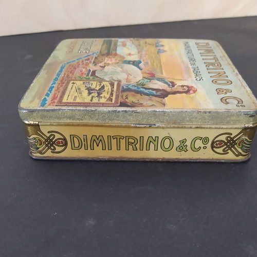 Dimitrino 1910s cigarette tin box, art nouveau style