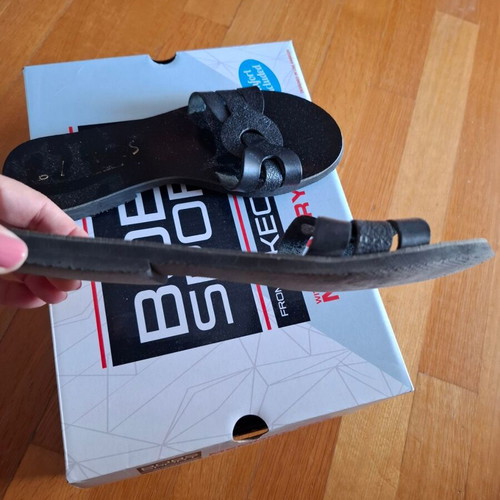 Women's sandals size 40 used, black synthetic leather
