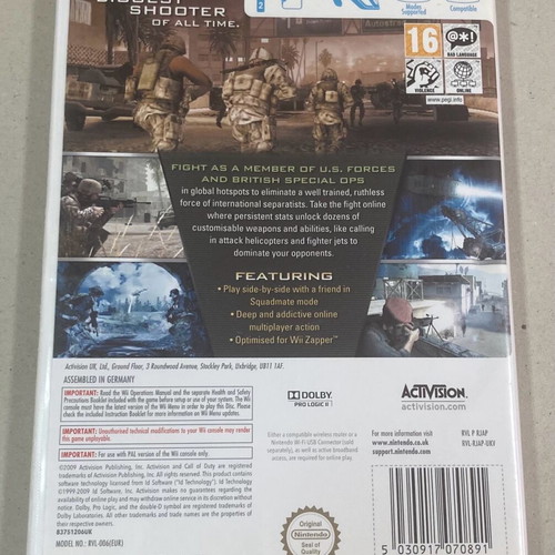 Nintendo Wii Call of Duty Modern Warfare used