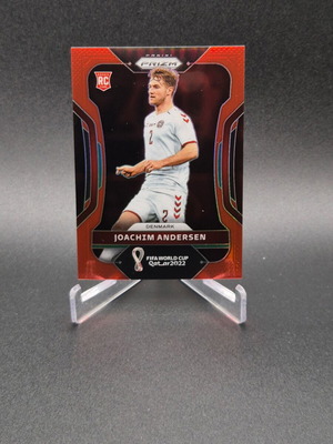 2022 Panini Prizm World Cup Qatar Red Prizm Rookie Card Joachim Andersen used