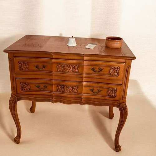 Wooden console made of beech new, dimensions 73x40x67 cm, walnut color