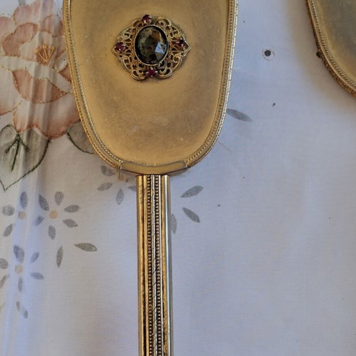 Boudoir grooming set 1930-1940 gold plated, vintage, 5 pieces