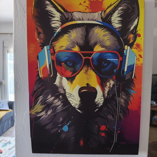 Wolf Canvas Wall Art 56×40 cm, like new, modern pop art