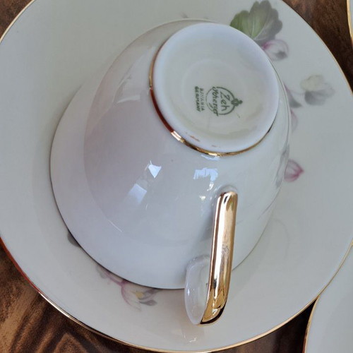 Zeh Scherzer Bavaria Germany tea set new, 1960s collectible porcelain