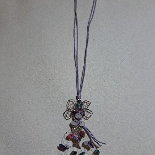Handmade necklace with multicolor semi-precious stones like amethyst quartz aventurine