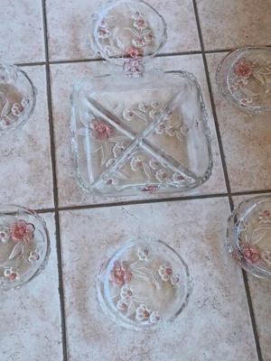 Murano crystal set new for pasta and hors d'oeuvres