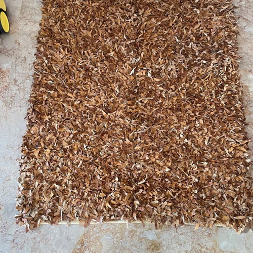 Leather rug 230x160 like new with leather fringes