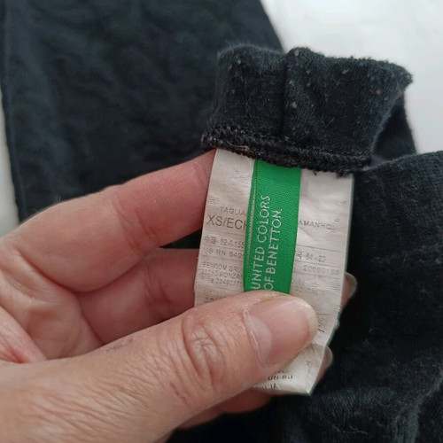 Benetton Black Leggings XS Used With Flowers