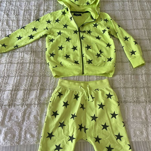 Next shorts and jacket set like new, neon yellow, size 6-7