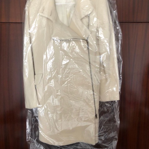 Polo Garage wool coat ivory used with pockets and zipper